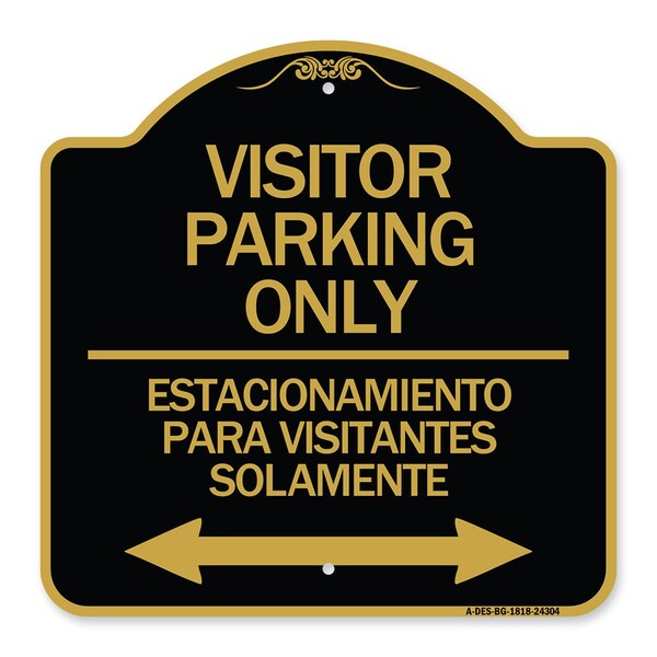 Bilingual Reserved Parking Visitor Parking Only Estacionamiento Para Visitantes, A-DES-BG-1818-24304